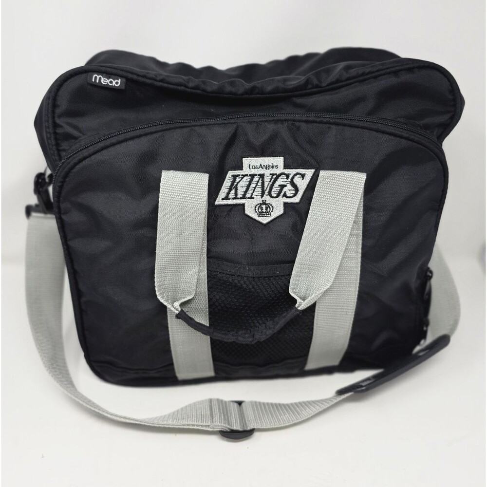 Vintage 90s Mead LA Kings Shoulder Bag Messenger Black Silver